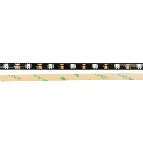 Світлодіодна стрічка RGB SMD5050, WS2812B (чорна, з управлінням, IP65, 5 В, 30 діодів/м, 5 м) Прев'ю 1