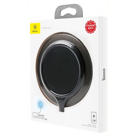 Беспроводное зарядное устройство Baseus BSWC-P01, Quick Charge, USB вход 5В 2A/9В 1.67A, черное, #WXJS-A1 Превью 1