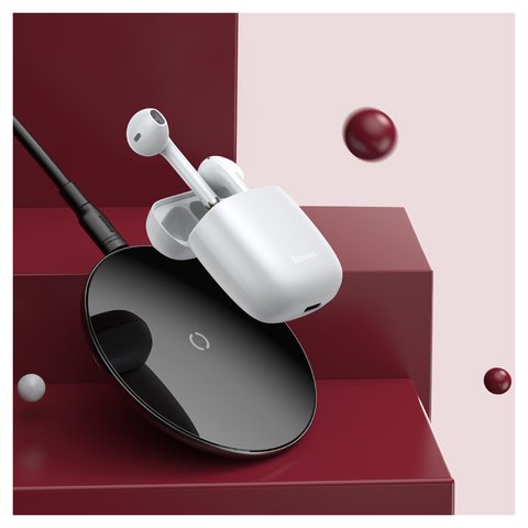 Гарнітура Baseus W04 Pro, бездротова, біла, із зарядним кейсом, з USB кабелем тип-C, #NGTW150002 Прев'ю 1
