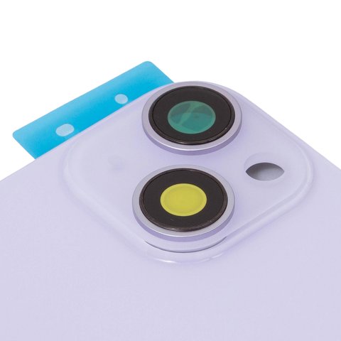 Housing Back Cover compatible with iPhone 14, (purple, with camera lens, Original (PRC), Purple, small hole) Preview 1