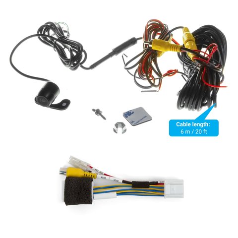 Cámara de visión trasera para Toyota Camry Corolla RAV4 Highlander Tacoma Prius / Scion tC xB FR-S / Subaru Forester Crosstrek Impreza WRX BRZ XV modelos 2008-2015 con juego de cables y cable de conexión de 16 pines Vista previa  8