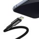 Cable USB Baseus High Density Braided, USB tipo C, Lightning, 200 cm, 20 W, negro, #CATLGD-A01 Vista previa  3