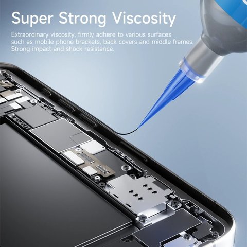 Adhesivo JCID TP-030B, poliuretano, negro, para pegar tapas traseras, para marcos de pantalla, de secado instantáneo, 30 ml Vista previa  4