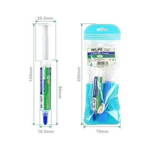 Pasta térmica RELIFE  RL-407 , de silicona, en jeringa, 20 ml, azul Vista previa  1