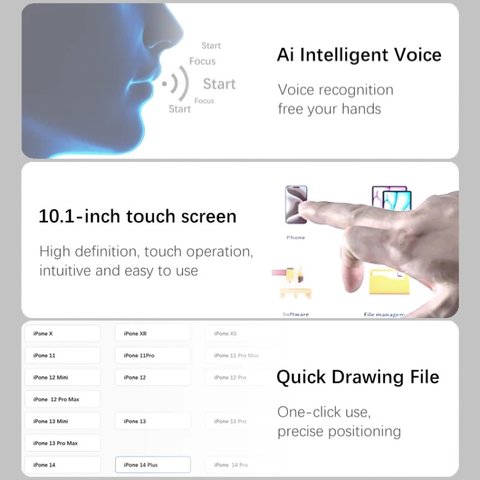Separador láser TBK 958ZU, para grabado, para despegar el marco de pantalla y panel trasero, para desmontar vidrio de carcasa Vista previa  4