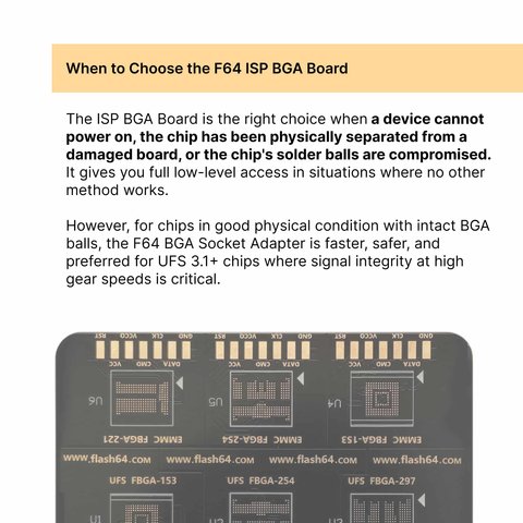 Placa Flash 64 BGA ISP para microcircuitos de memoria eMMC / UFS Vista previa  4
