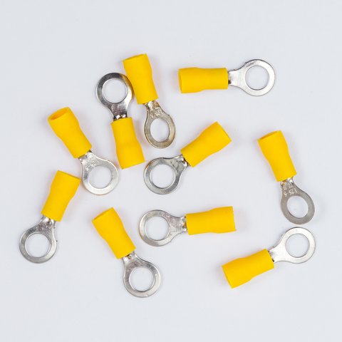 Наконечник RV 1.25-5, 5 мм, кільцевий, ізольований, жовтий, 10 шт., 0,5-1,5 мм² Прев'ю 1