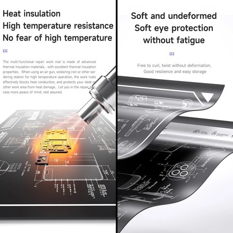 Коврик монтажный Mechanic V77, устойчив к пятнам, термостойкий, 600 мм, 350 мм Превью 1